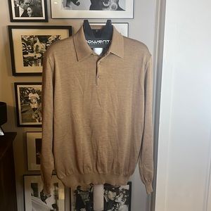 Nordstrom XL Collared Sweater - XL Brown - Made in Italy